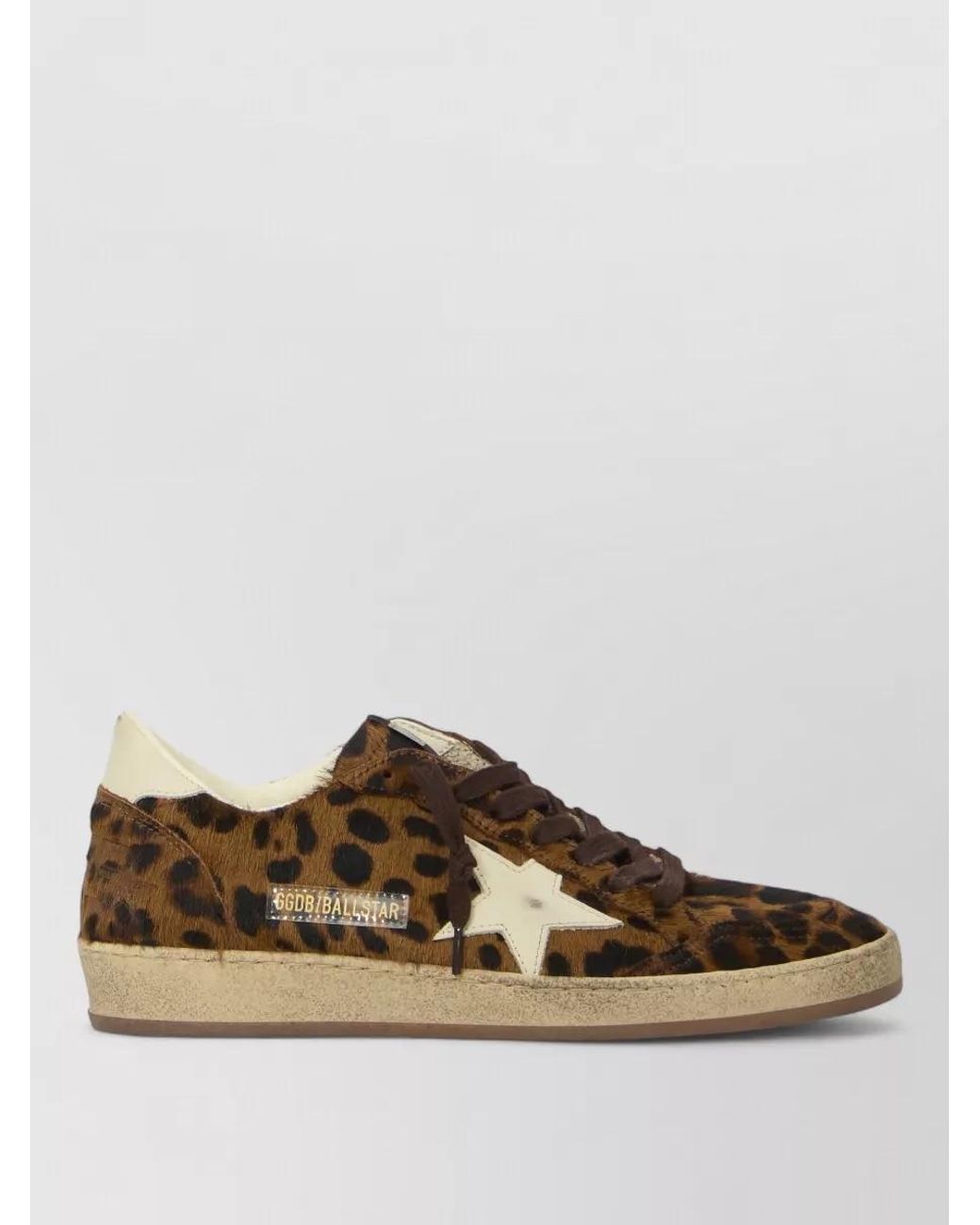 Golden Goose Deluxe Brand Brown Leather Animal-Print Low-Top Sneakers
