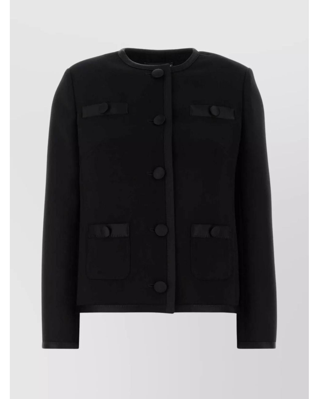Dolce & Gabbana Black Single-Breasted Wool-Silk Blazer