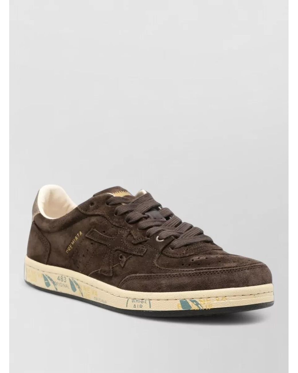 Premiata Brown Leather Low-Top Sneakers for men