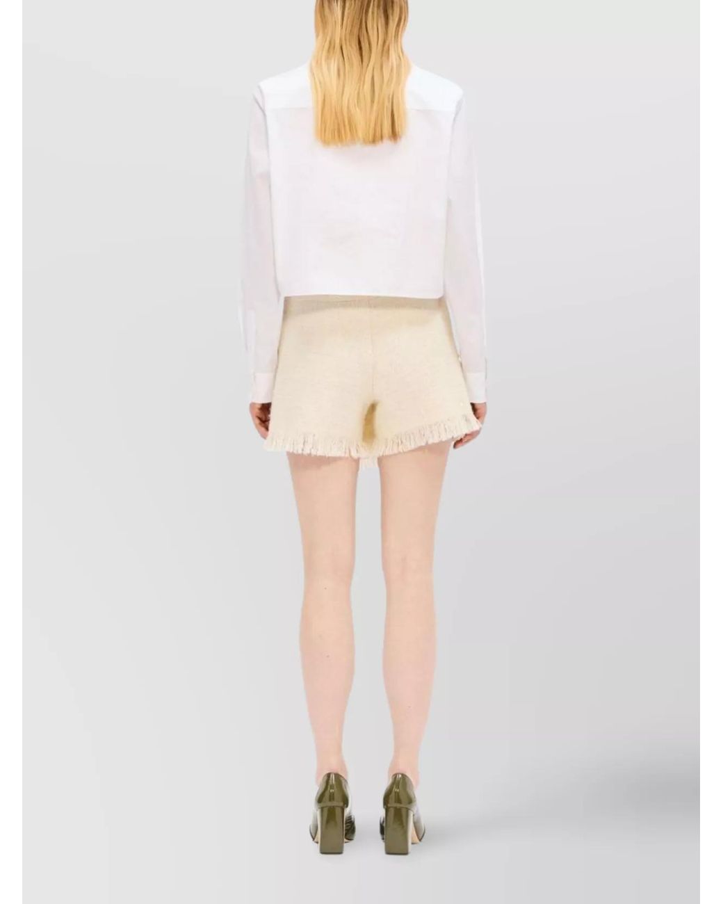 MSGM White Tailored Shorts