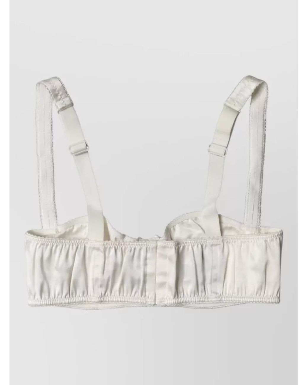 Dolce & Gabbana White Silk Satin Underwire Bra