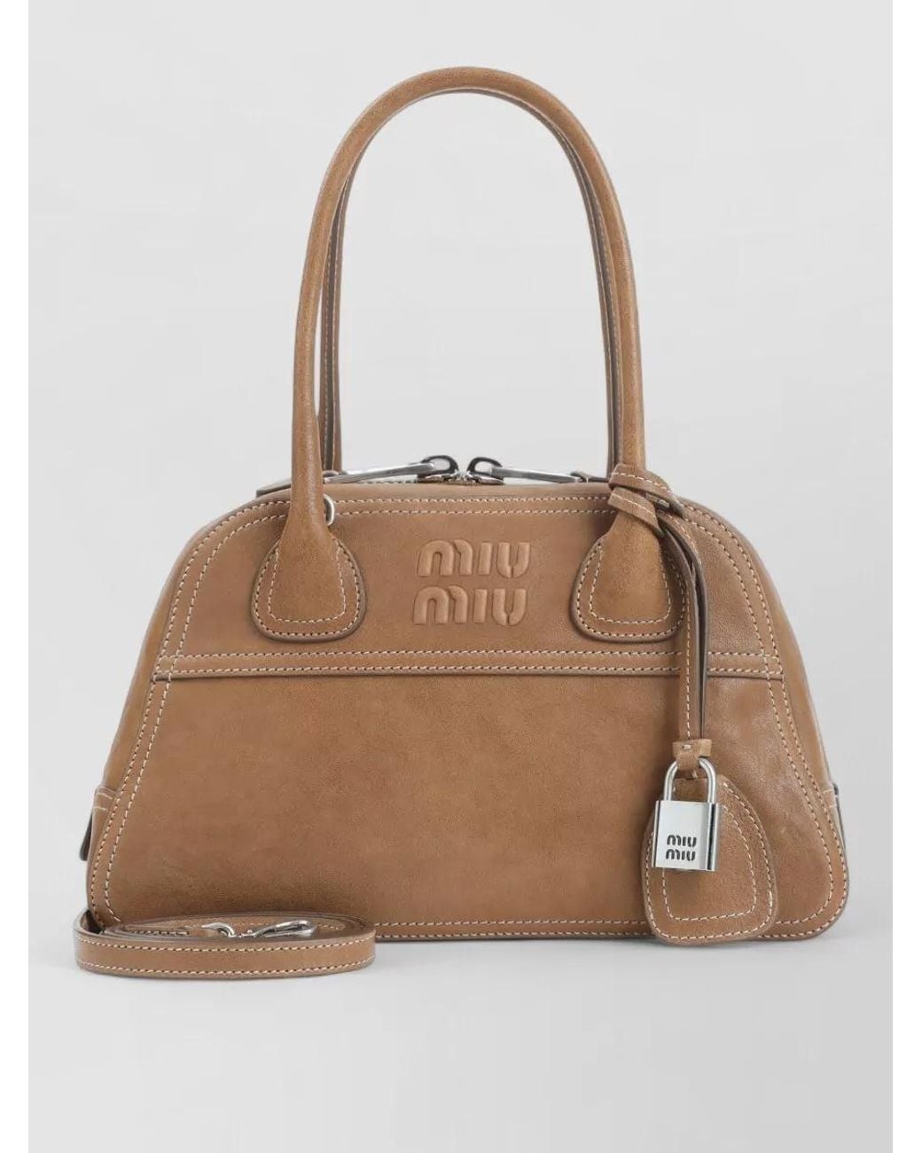 Miu Miu Natural Na Lamb Leather Shoulder Bag