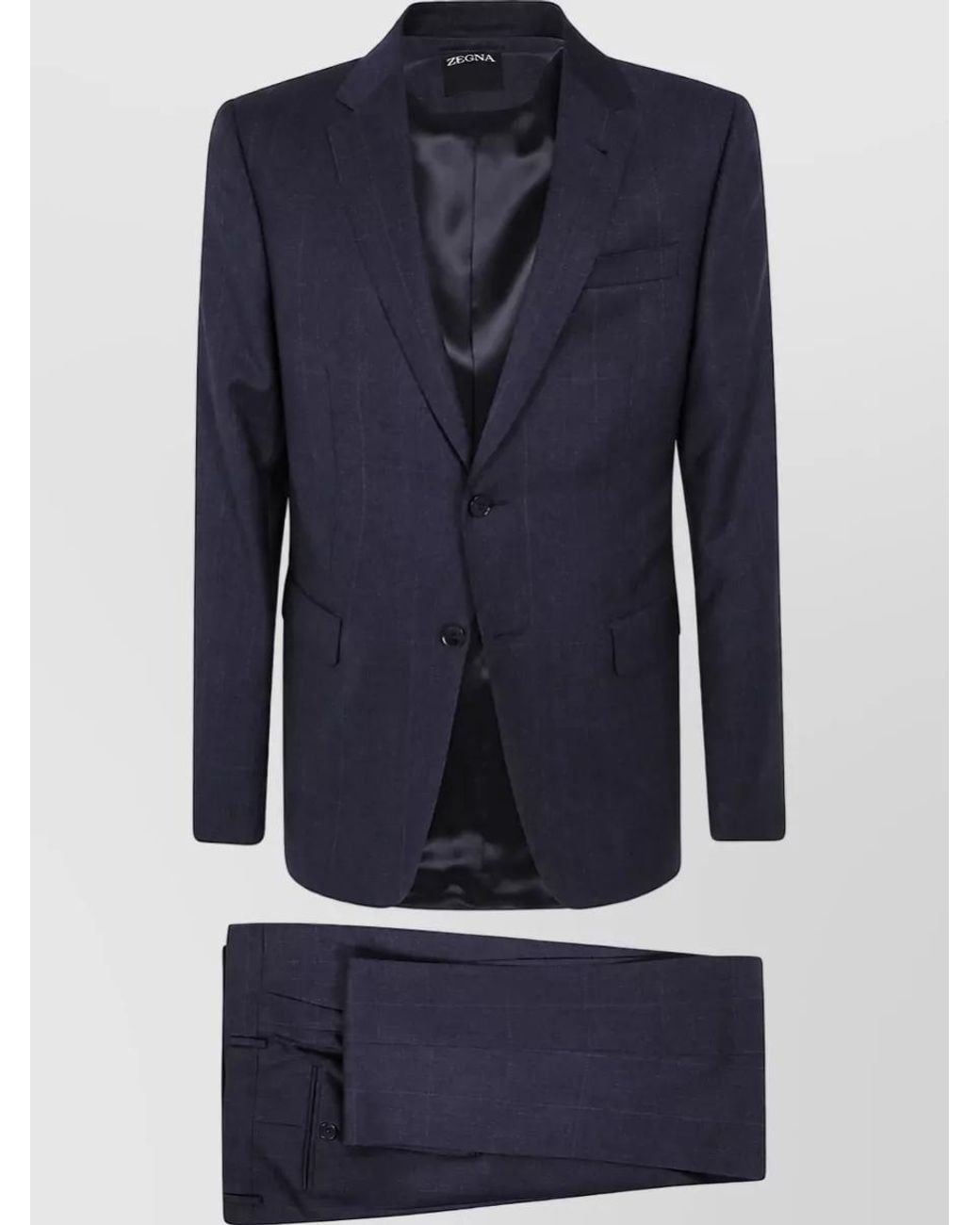 Zegna Blue Single Breasted Coat for men