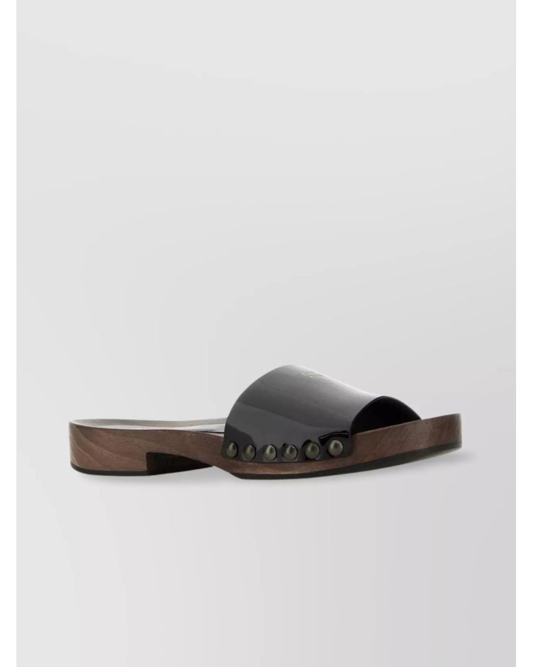 Miu Miu Brown Patent Leather Clogs