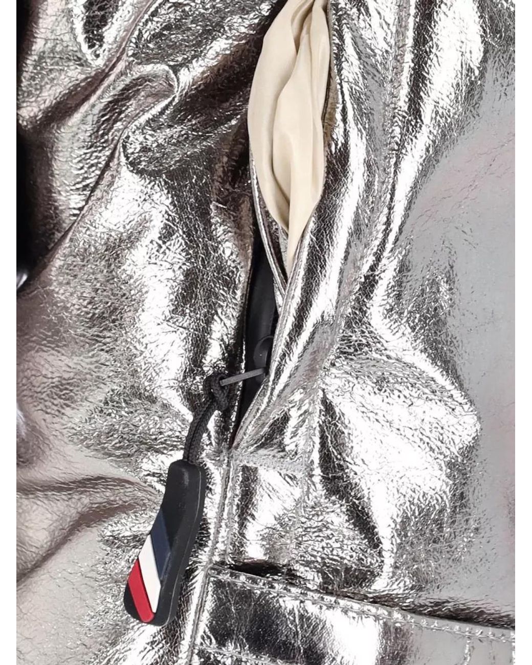 Moncler White Metallic Down Puffer Jacket