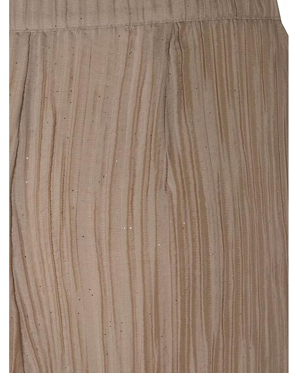 Emporio Armani Natural Sparkling Pleated Straight-Leg Trousers