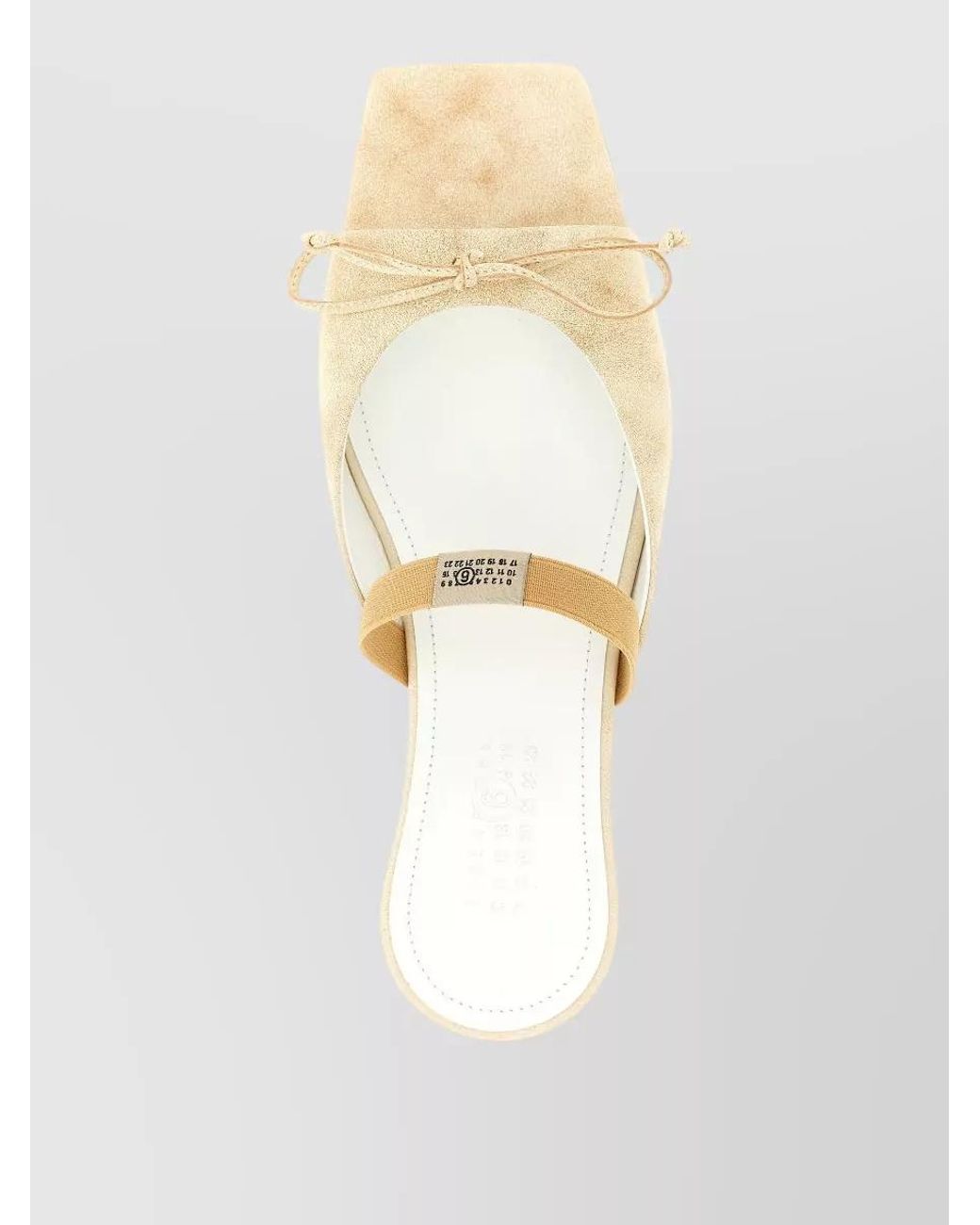 MM6 by Maison Margiela Natural Leather Bow Slingback Sandals