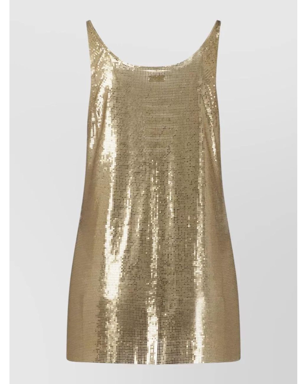 Rabanne Natural Aluminium Long Sleeve Mini Dress