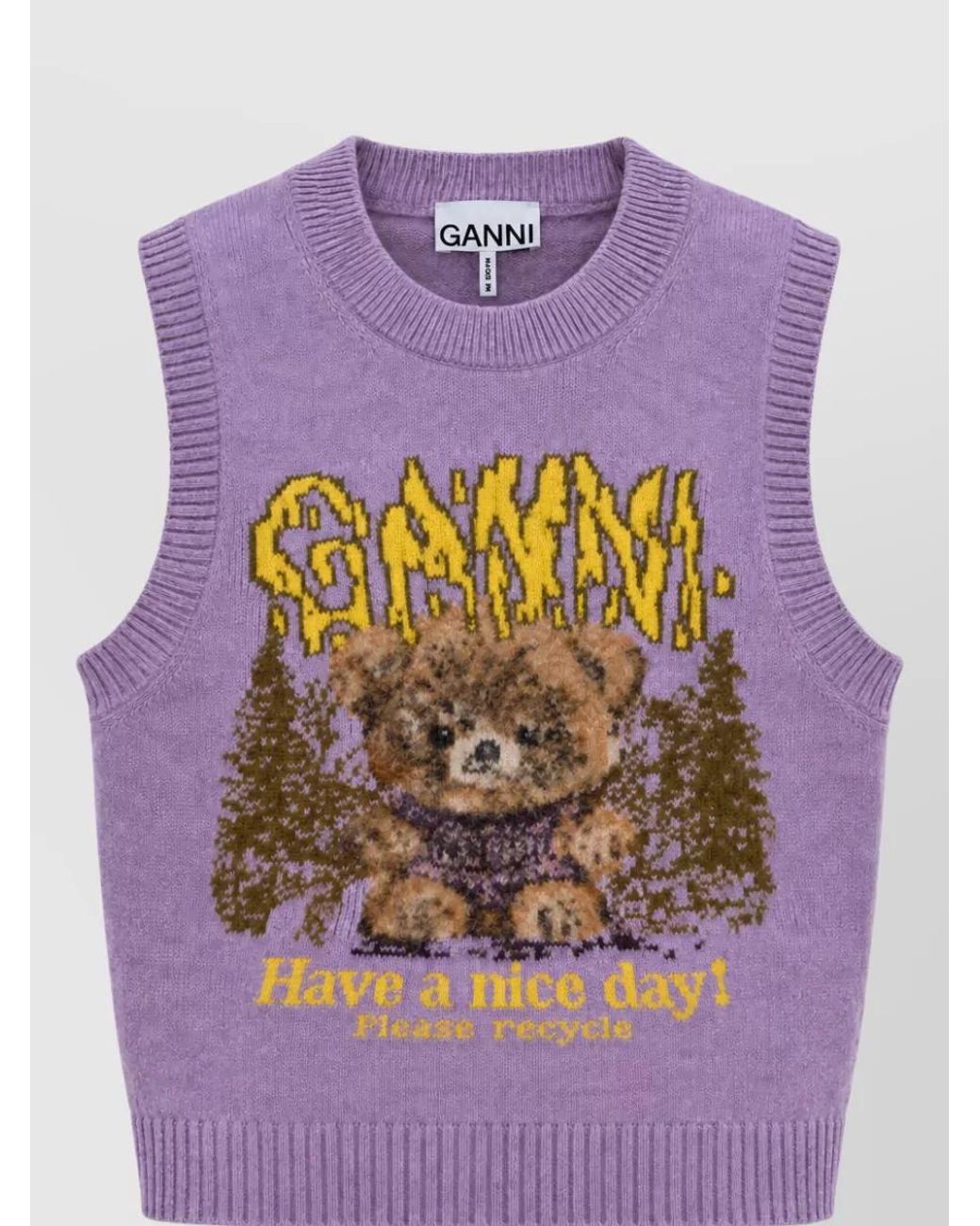 Ganni Purple Wool Tank Top