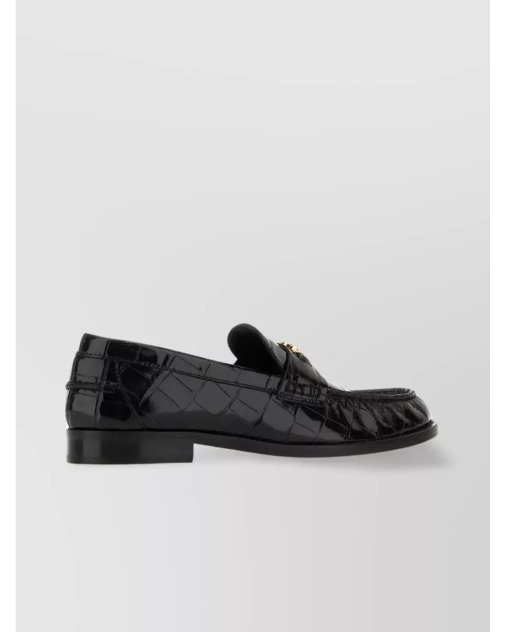 Versace Black Leather Loafers