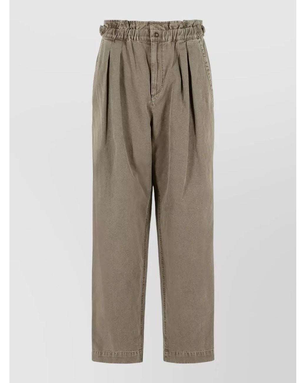 Isabel Marant Natural Cotton Linen Cropped Trousers
