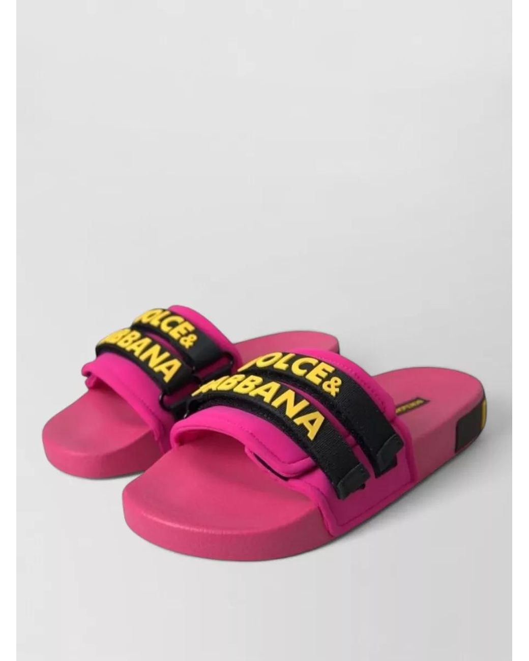 Dolce & Gabbana Pink Logo-Print Slides