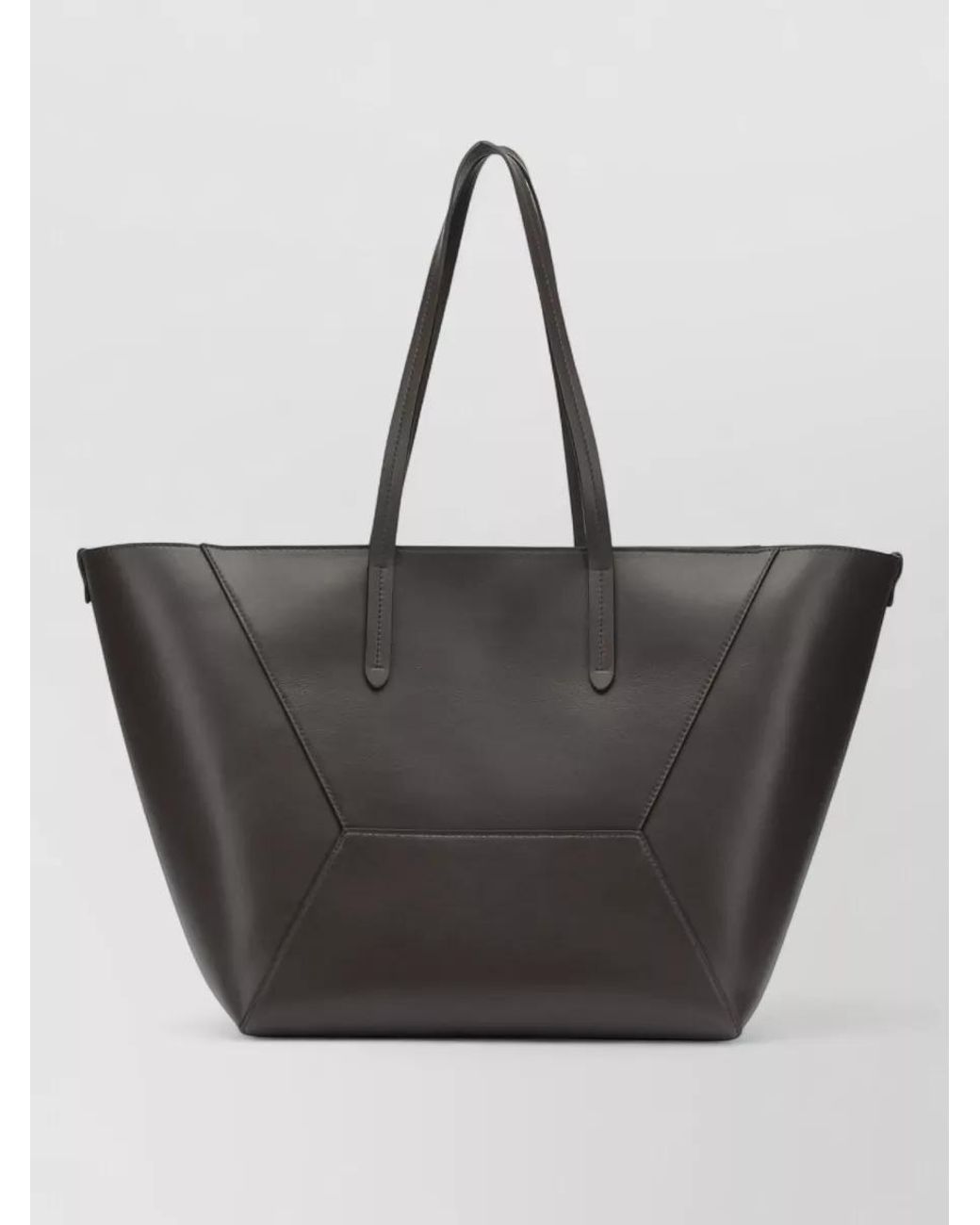 Brunello Cucinelli Black Large Leather Shoulder Bag