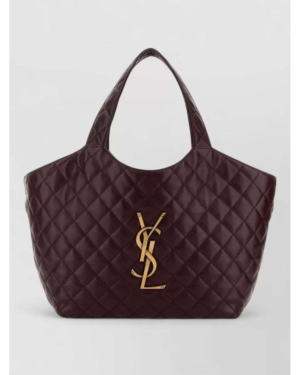 Saint Laurent Purple Icare Medium Leather Shoulder Bag