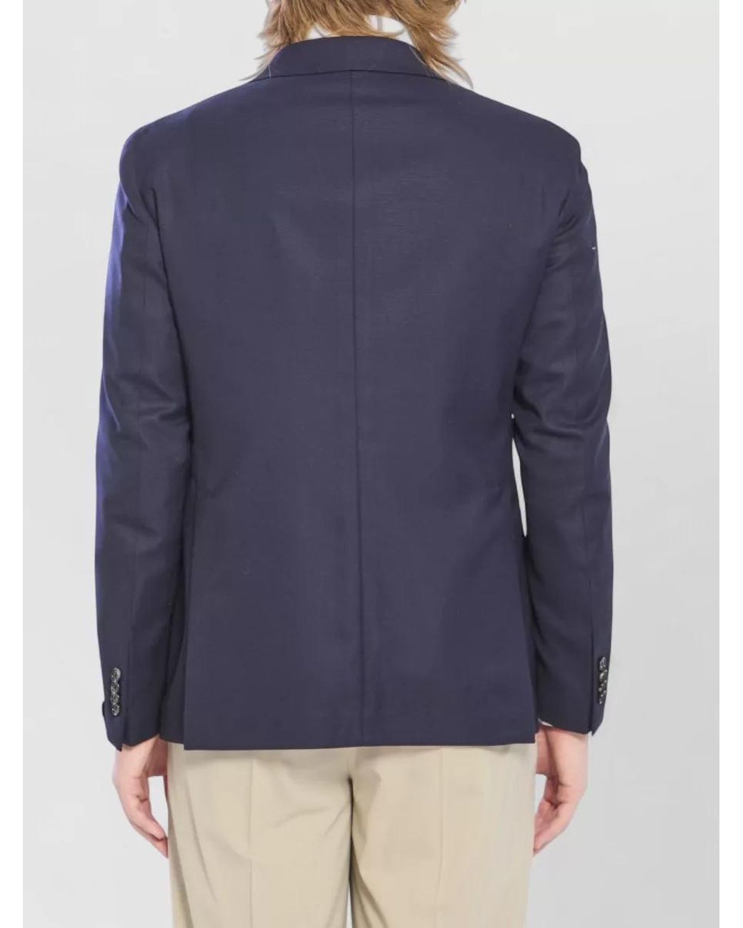 Tagliatore Blue Virgin Wool Double-Breasted Blazer for men