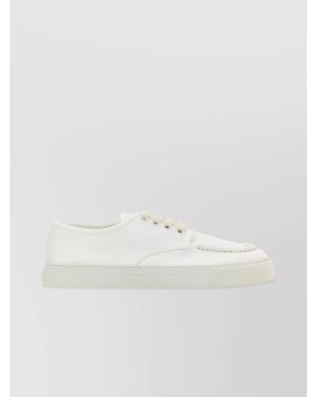 Prada White Canvas Low-Top Sneakers for men