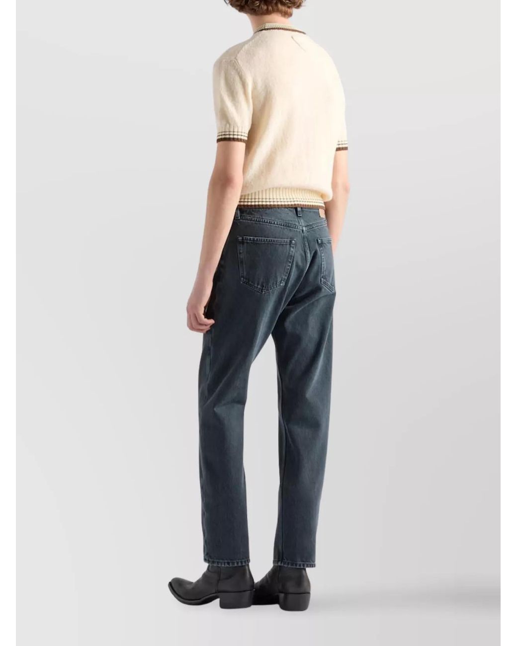 Prada Blue Faded Five-Pocket Denim Trousers for men