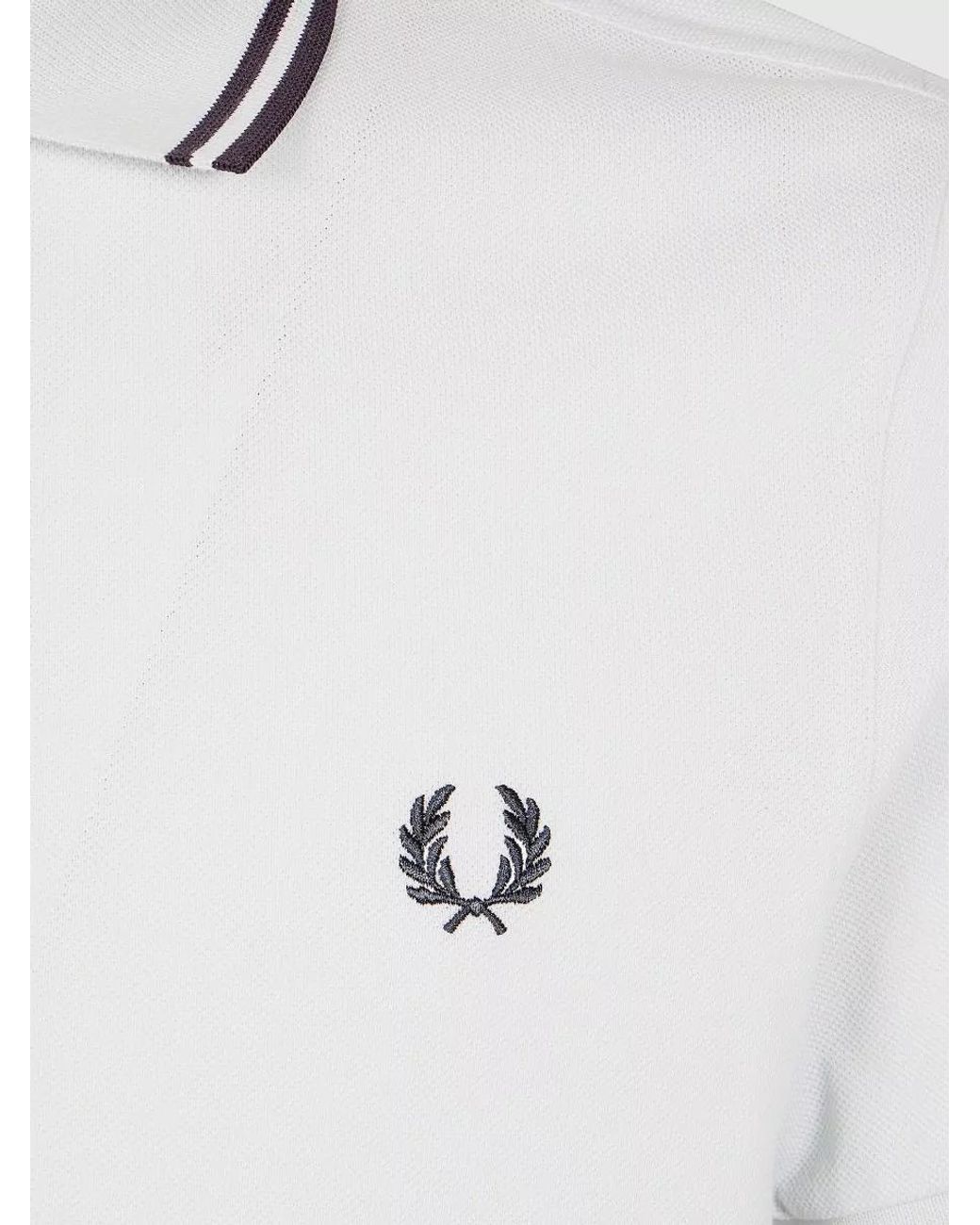 Fred Perry White Cotton Polo Shirt for men