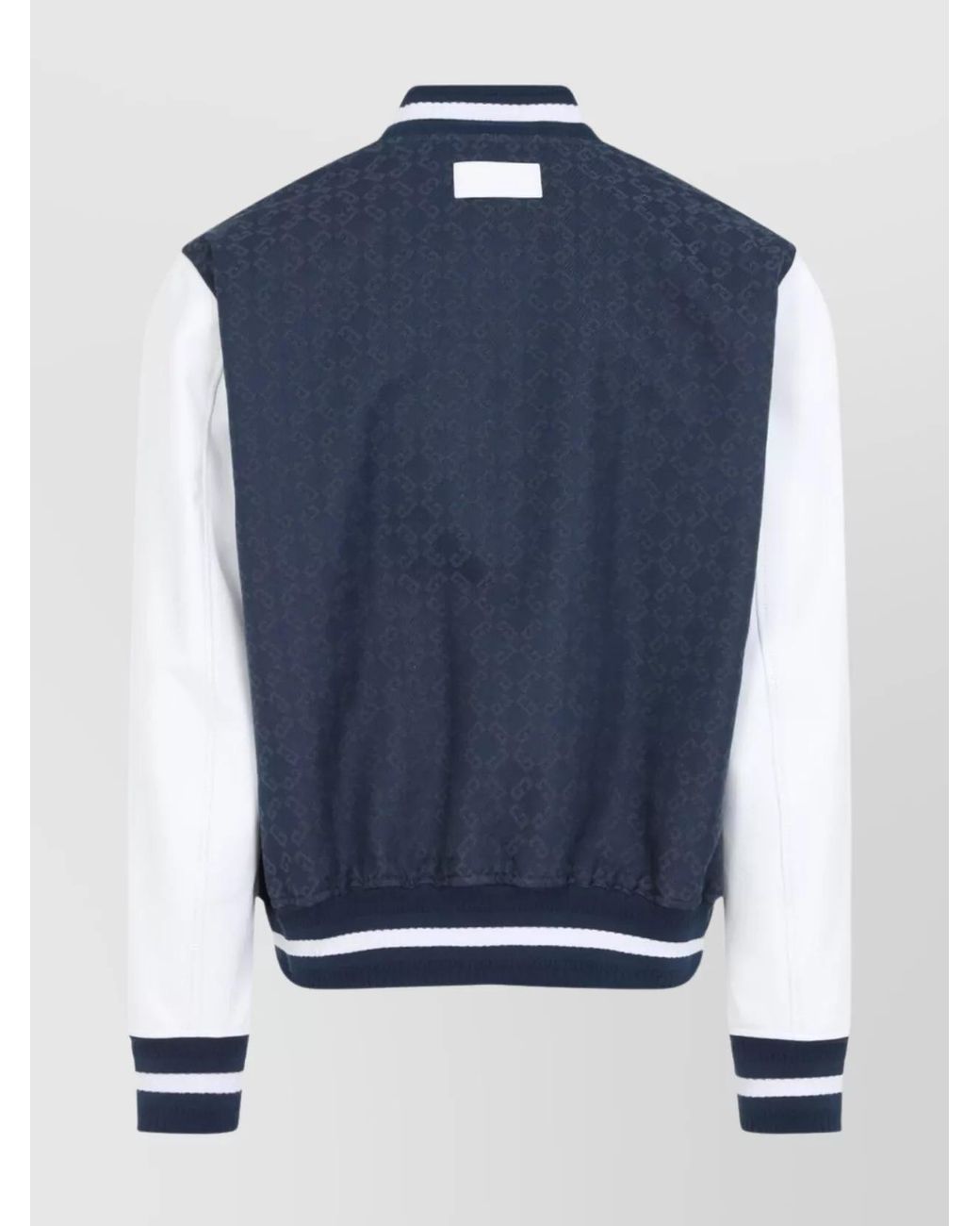 Givenchy Blue Leather Logo Print Bomber Jacket for men