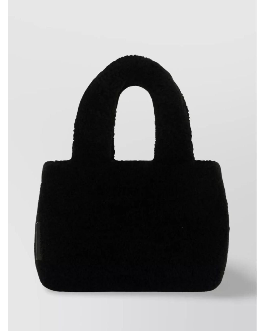 AMINA MUADDI Black Shearling Shoulder Bag