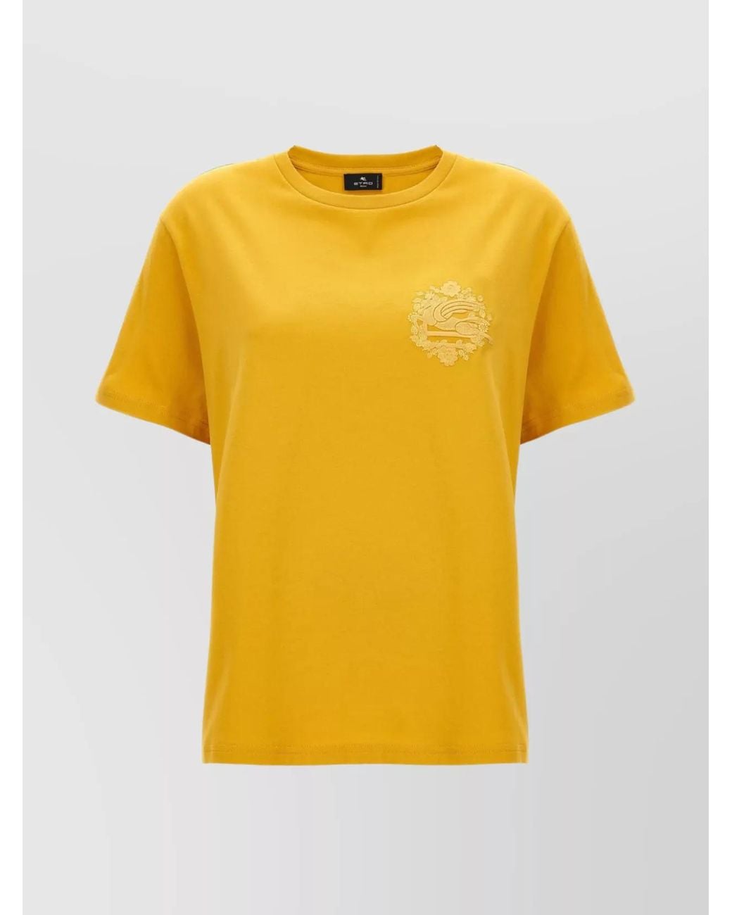 Etro Yellow Cotton Logo T-Shirt
