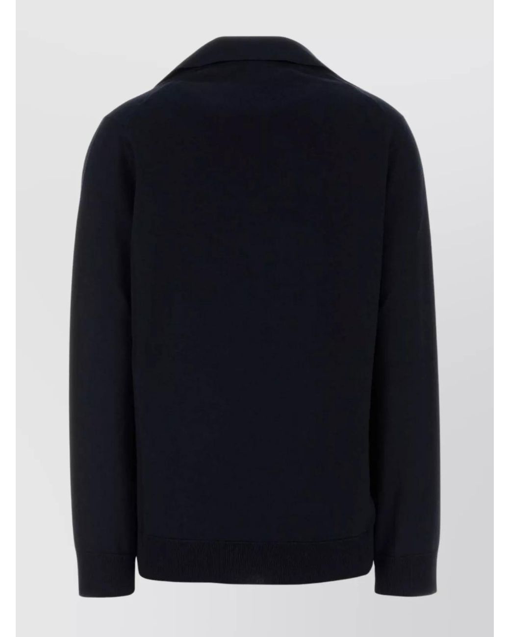 Gucci Blue Wool Oversized V-Neck Polo Sweater