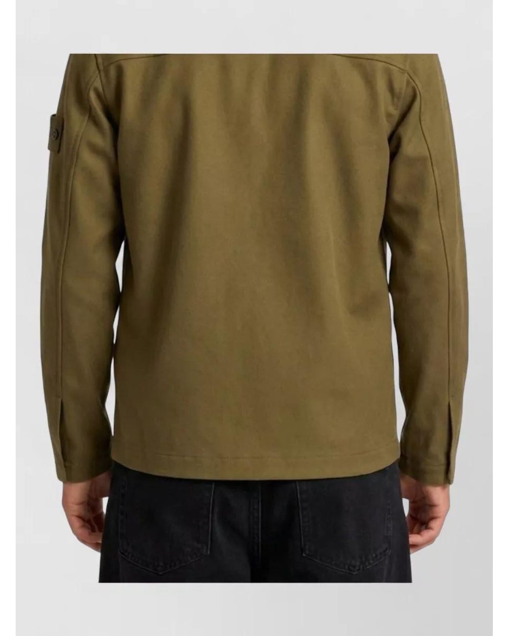 Stone Island Green Wool Blend Regular Fit Overshirt for men