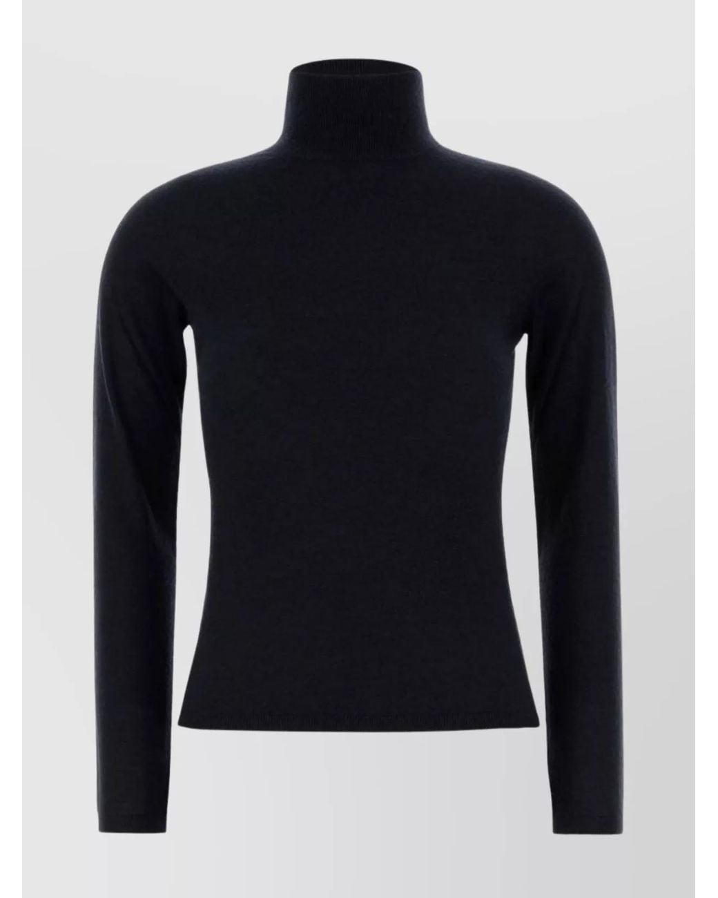 Max Mara Black Cashmere Turtleneck Sweater Long Sleeves