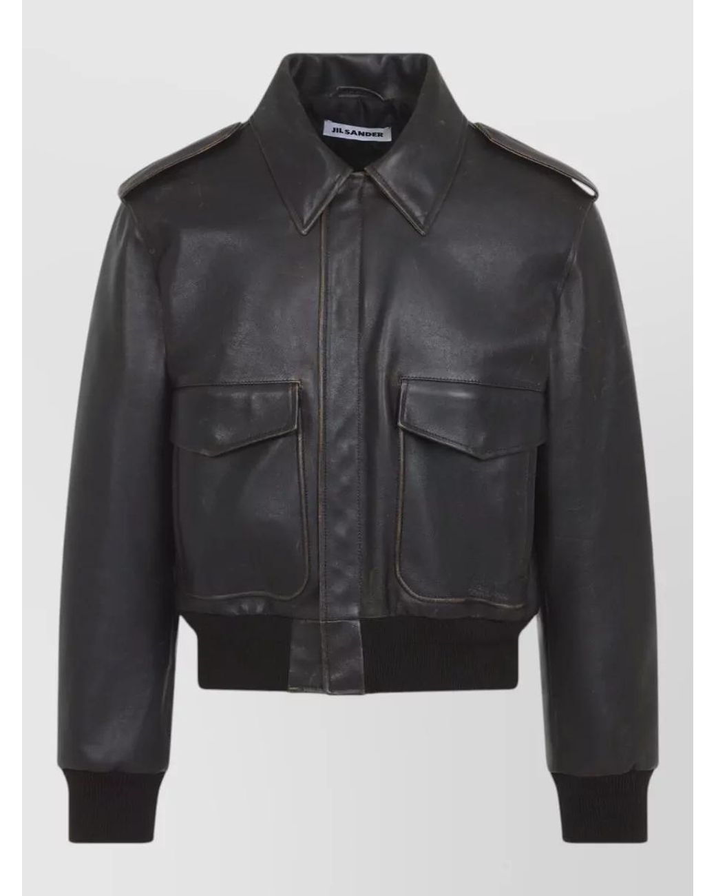 Jil Sander Black Leather Blouson for men