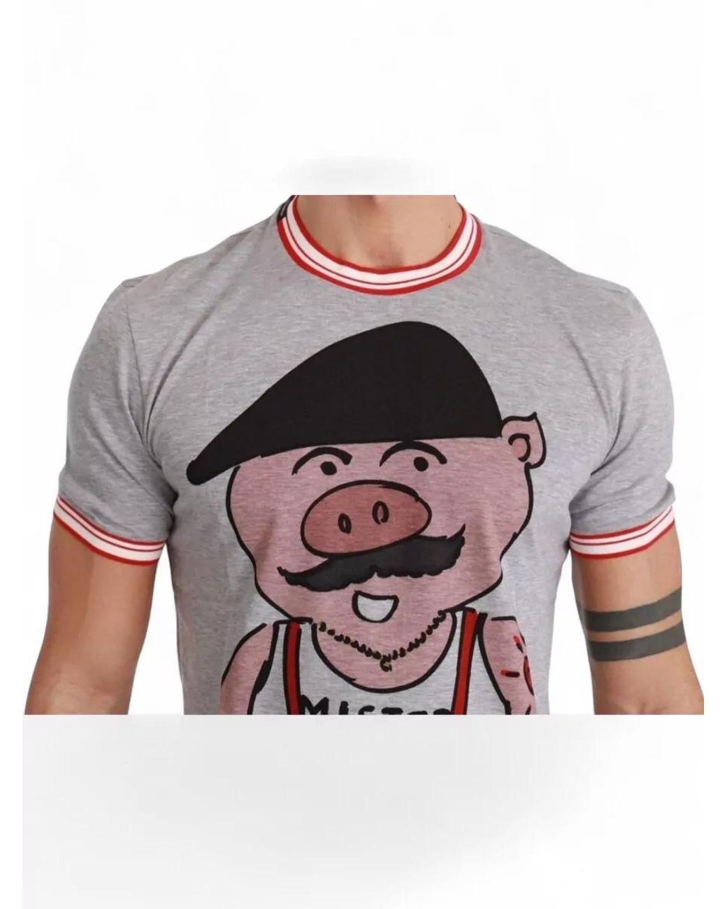 Dolce & Gabbana Blue Cotton Graphic Print Short-Sleeve T-Shirt for men