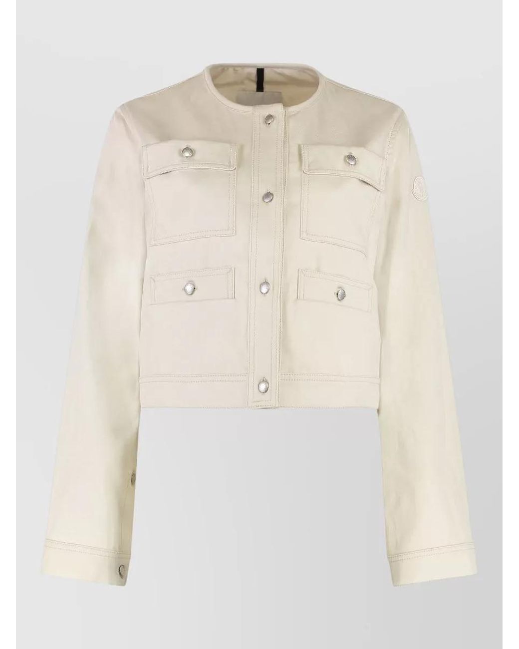 Moncler Natural Cotton-Linen Cropped Jacket