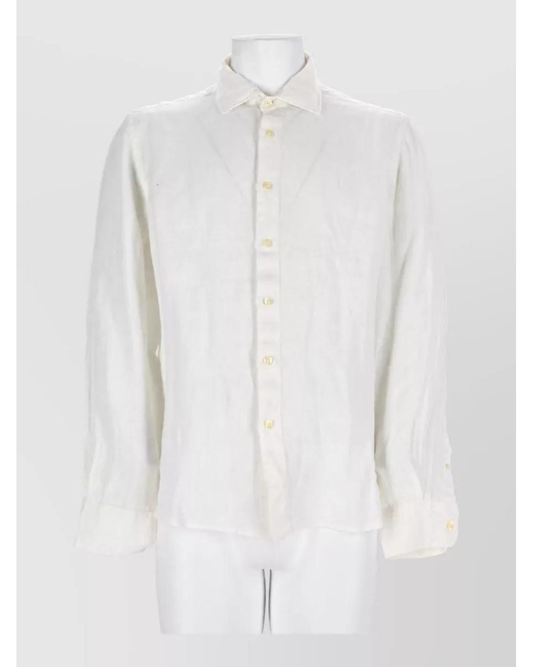 120% Lino White Linen Shirt for men