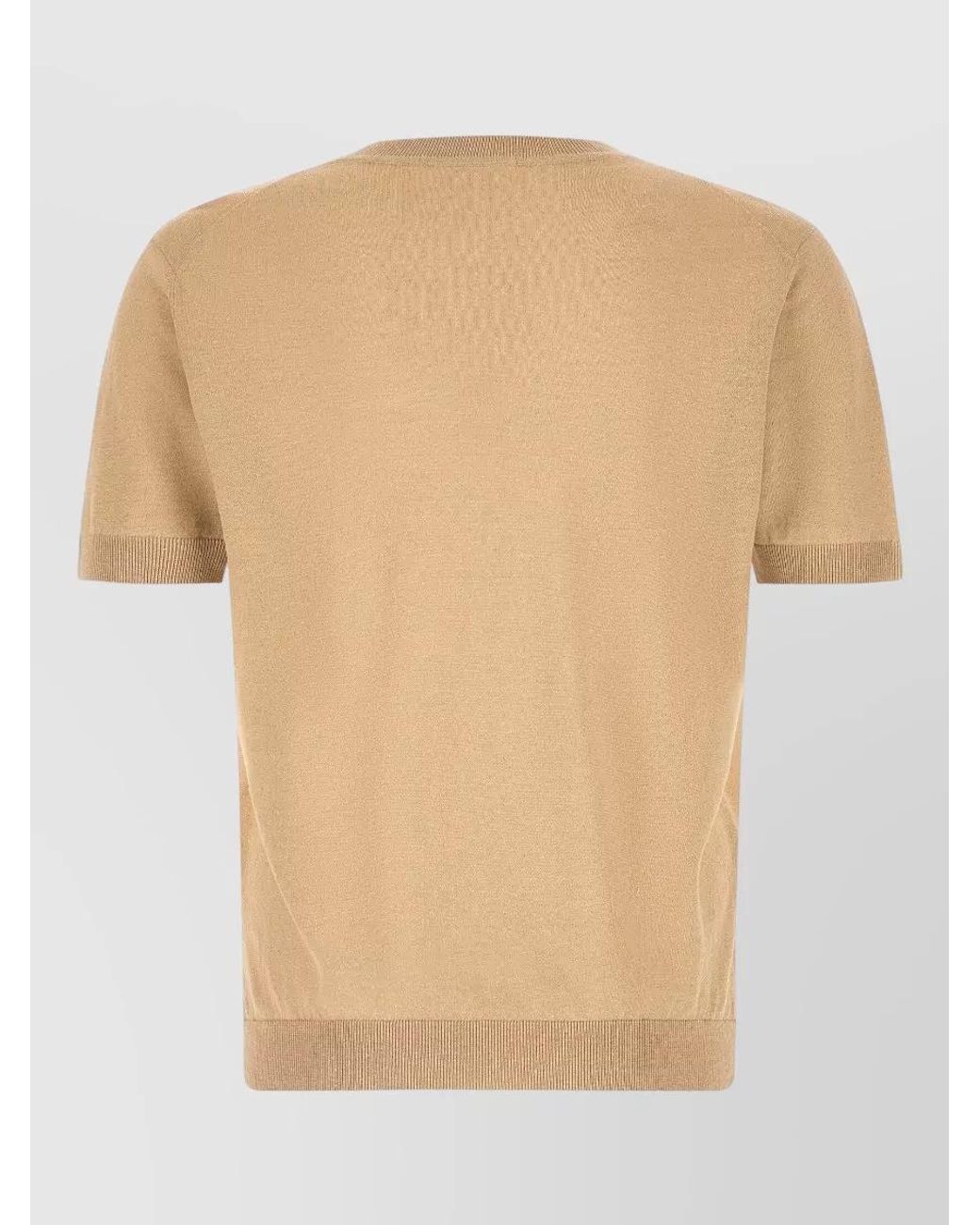 Zanone Natural Linen Cotton Crewneck Short-Sleeve Sweater for men