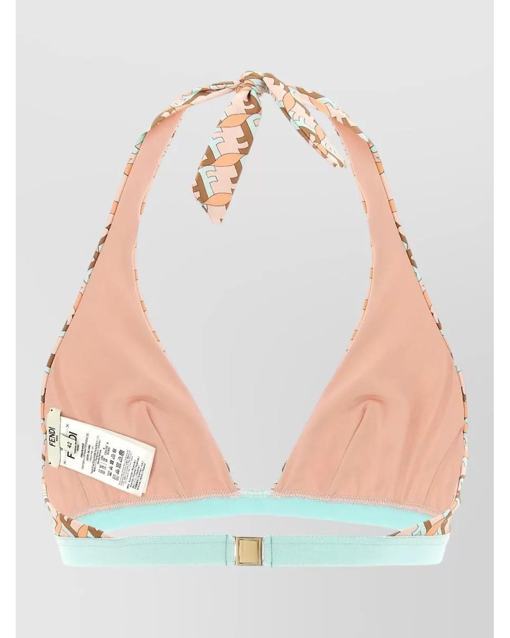 Fendi Metallic Printed Bikini Top