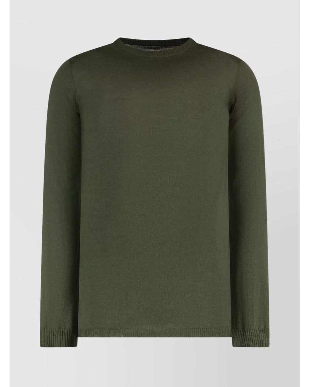 Rick Owens Green Virgin Wool Crew-Neck Sweater for men