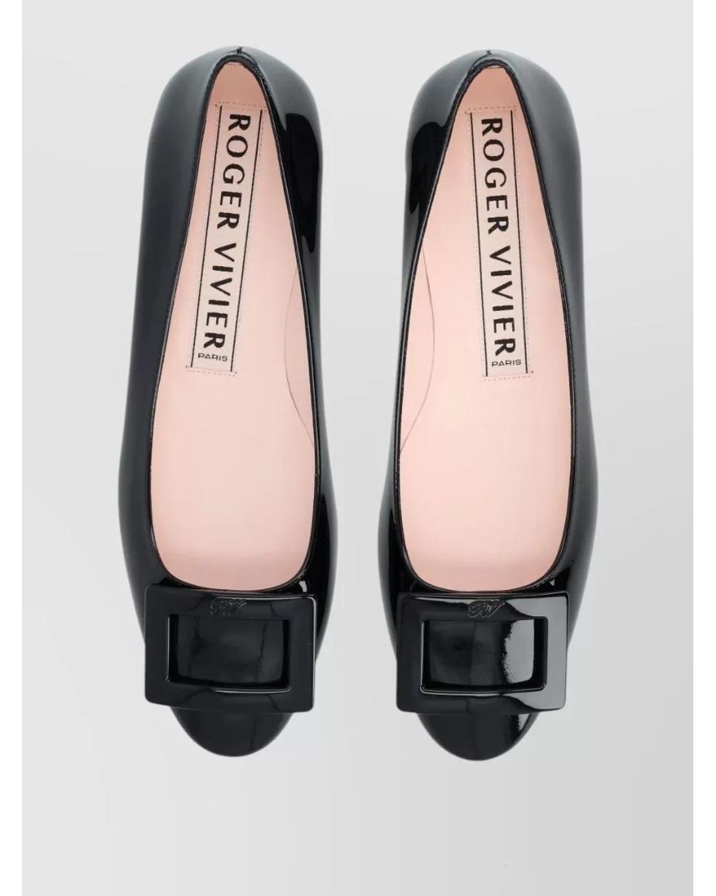 Roger Vivier Black Leather Ballerina Flats
