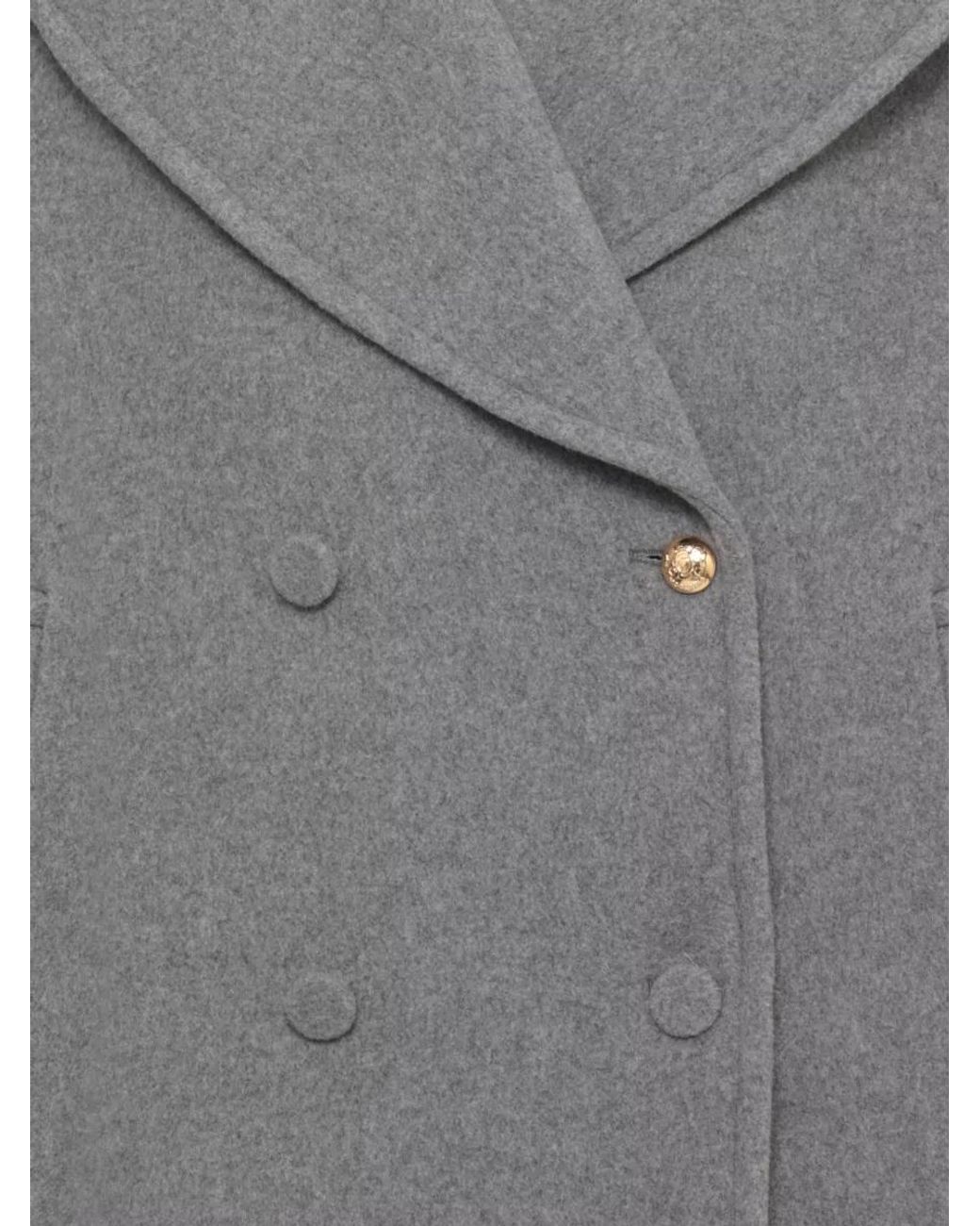 Moschino Gray Wool Double-Breasted Jacket for men