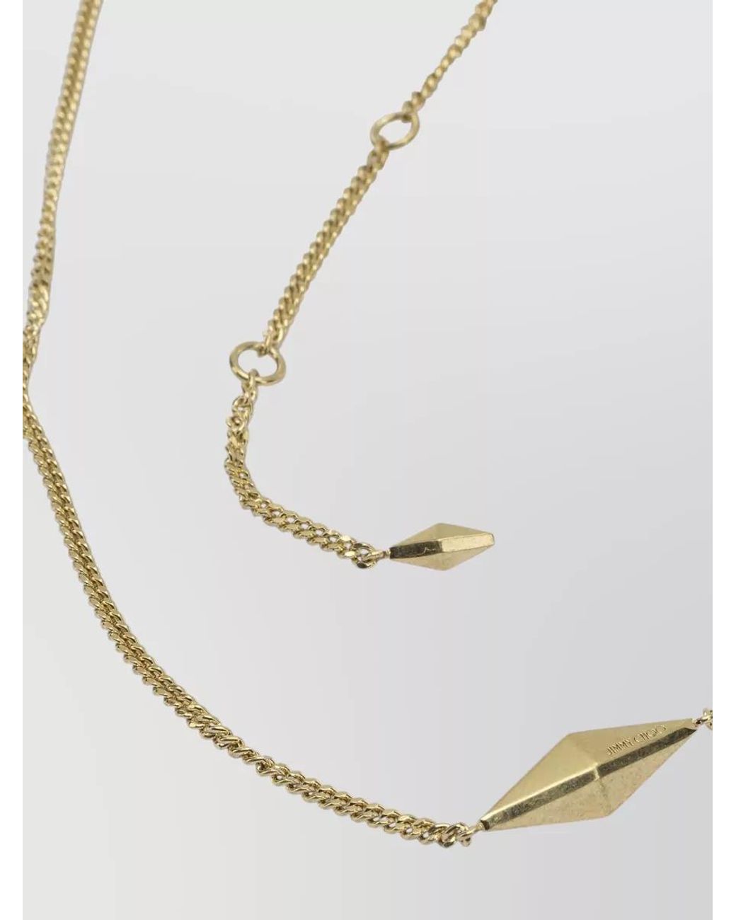 Jimmy Choo White Brass Fine Chain Necklace