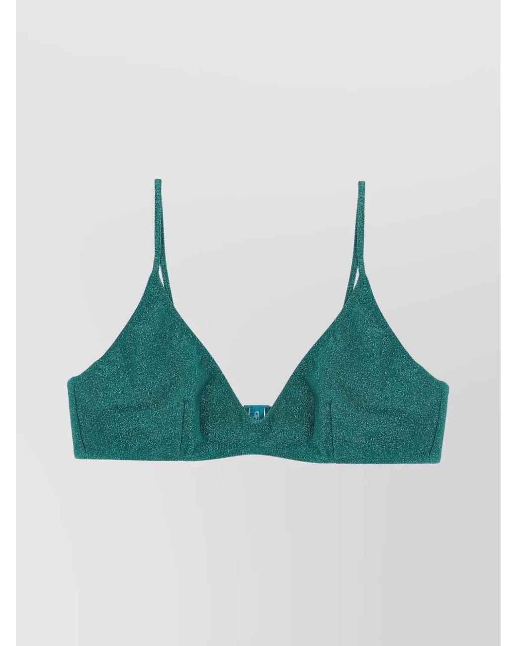 Mc2 Saint Barth Green Lurex Triangle Bikini Top