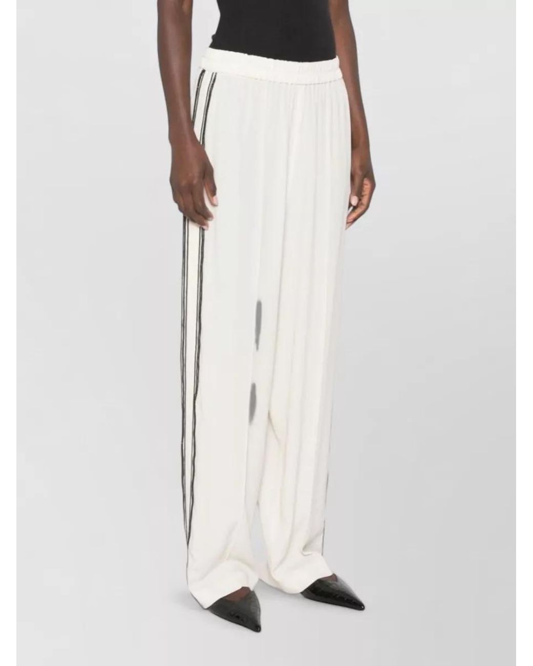 Fabiana Filippi Natural Silk Blend Wide-Leg Trousers