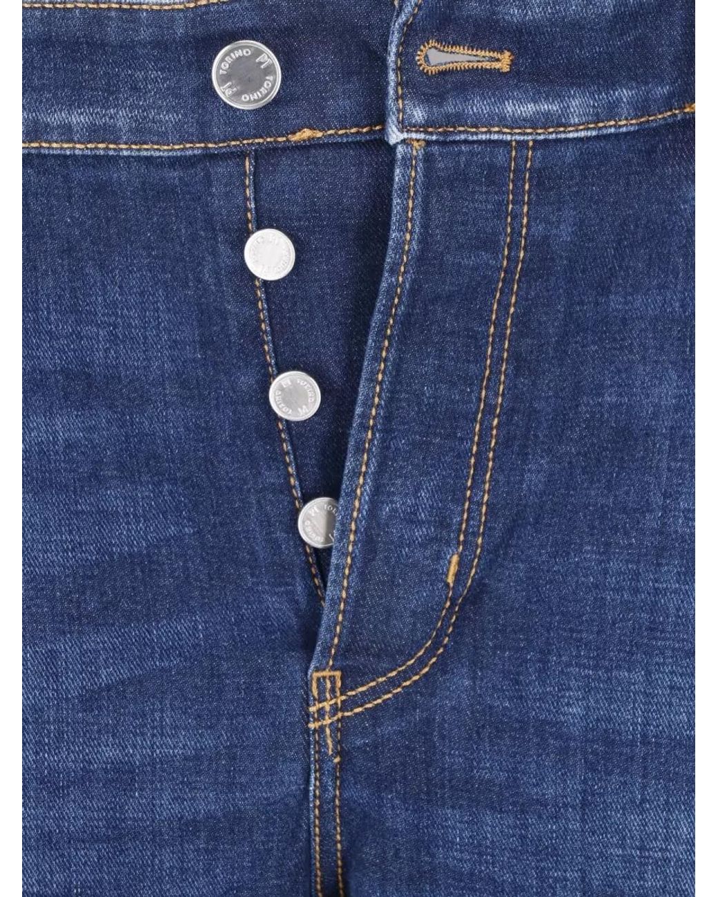 PT Torino Blue Straight-Leg Denim Jeans for men