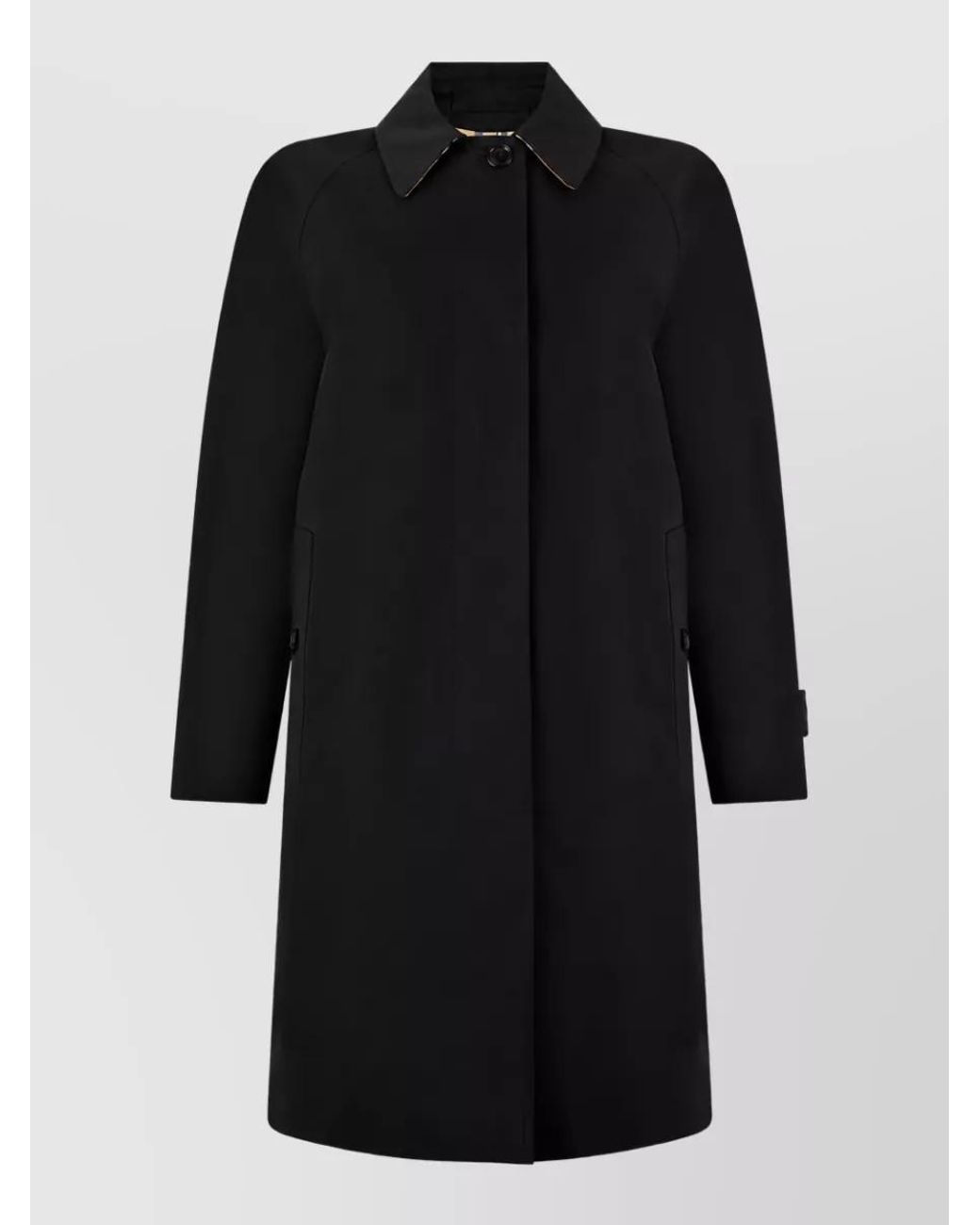 Burberry Black Cotton Long Trench Coat