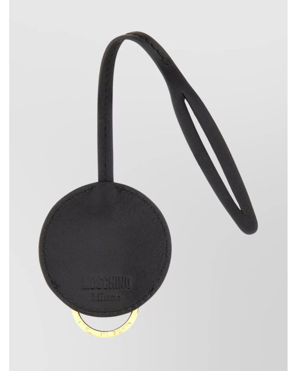 Moschino Metallic Leather Keychain