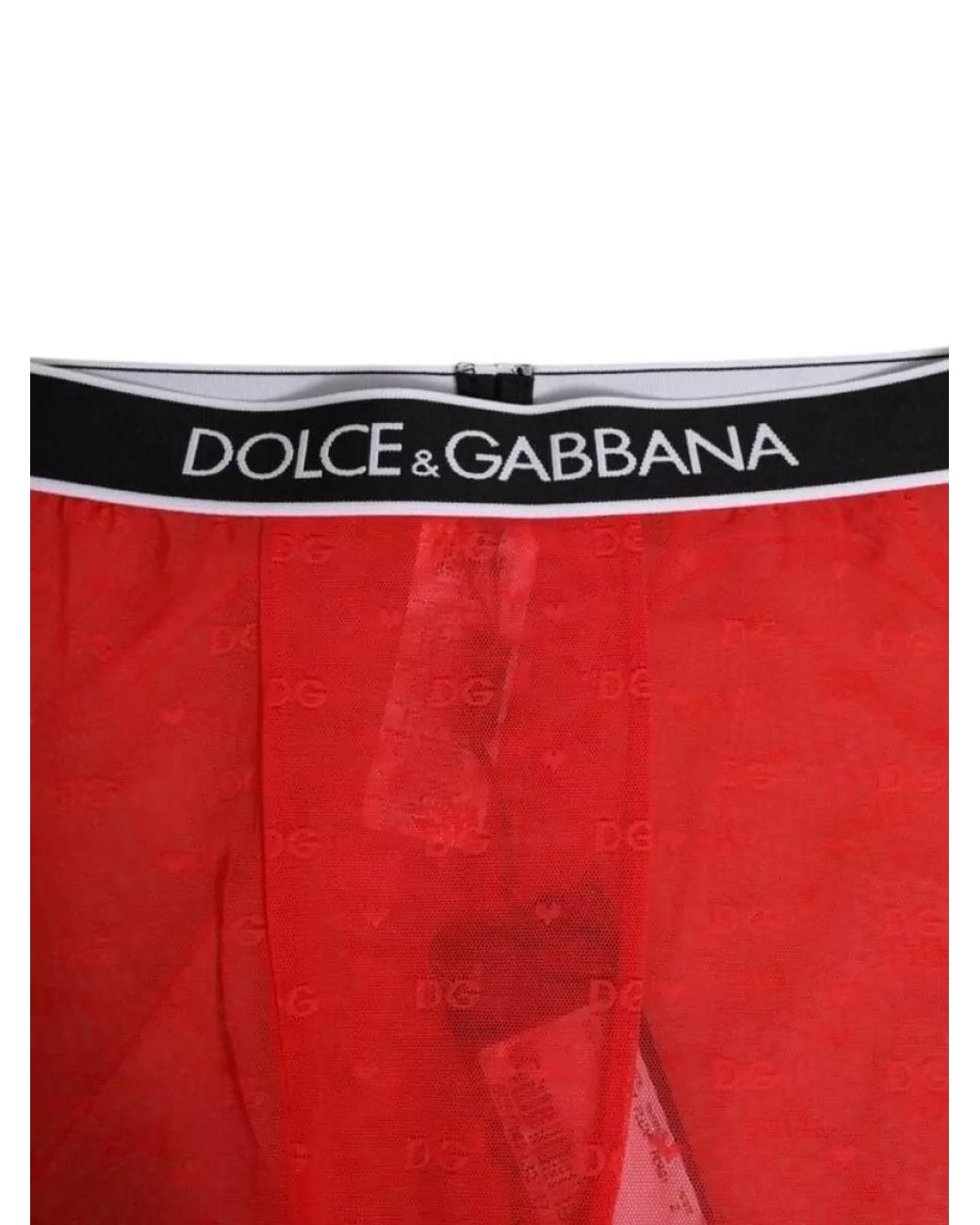 Dolce & Gabbana Red Logo Lace Midi Slim-Fit Trousers