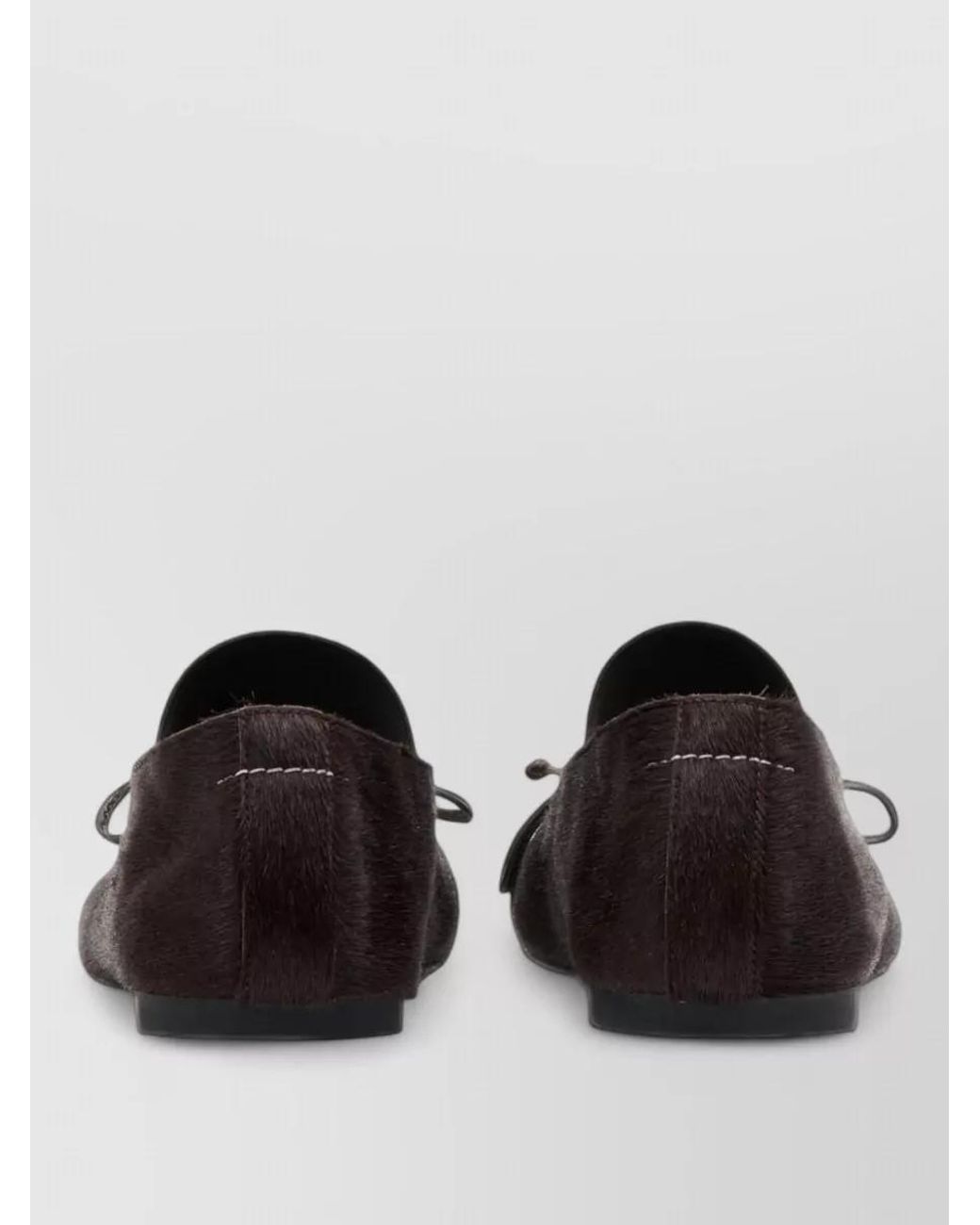 MM6 by Maison Margiela Black Leather Ballet Flats