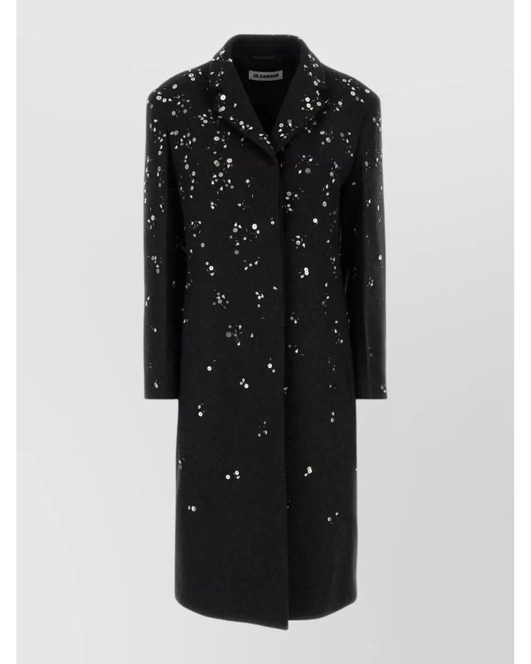 Jil Sander Black Wool Belted Single-Breasted Coat