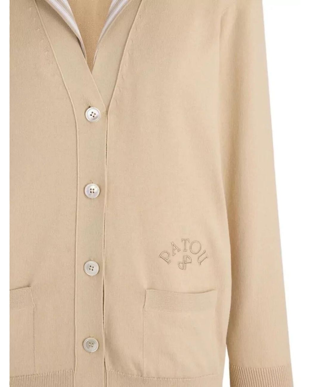 Patou Natural Cotton Collar Cardigan