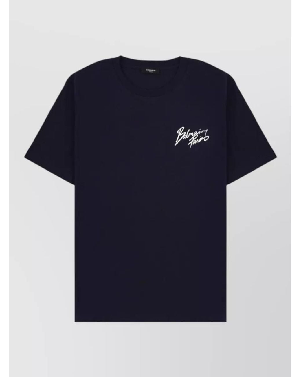 Balmain Blue Logo Print T Shirt for men