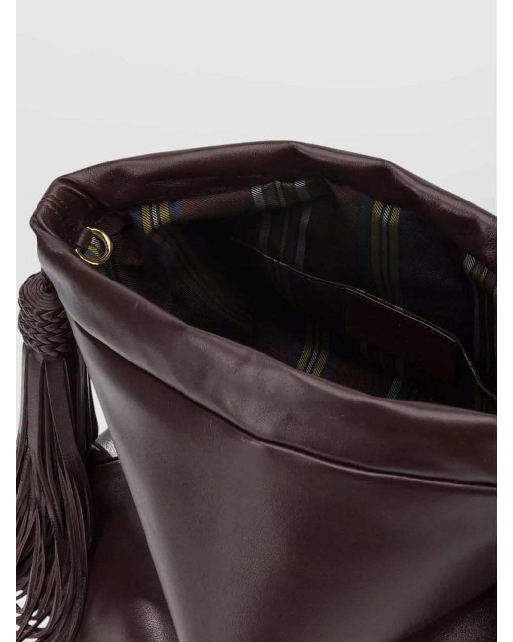 Etro Brown Medium Lamb Leather Shoulder Bag