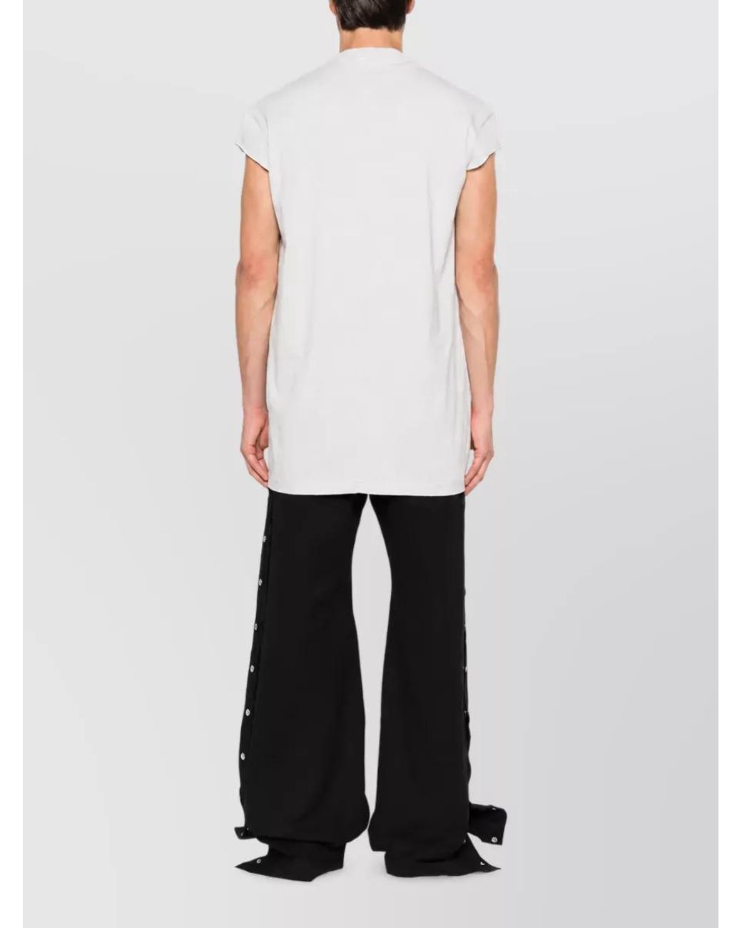 Rick Owens White Ribbed Sleeveless T-Shirt for men